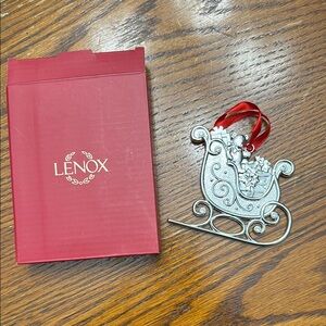 Lenox Silver Gems clear Sleigh ornament
